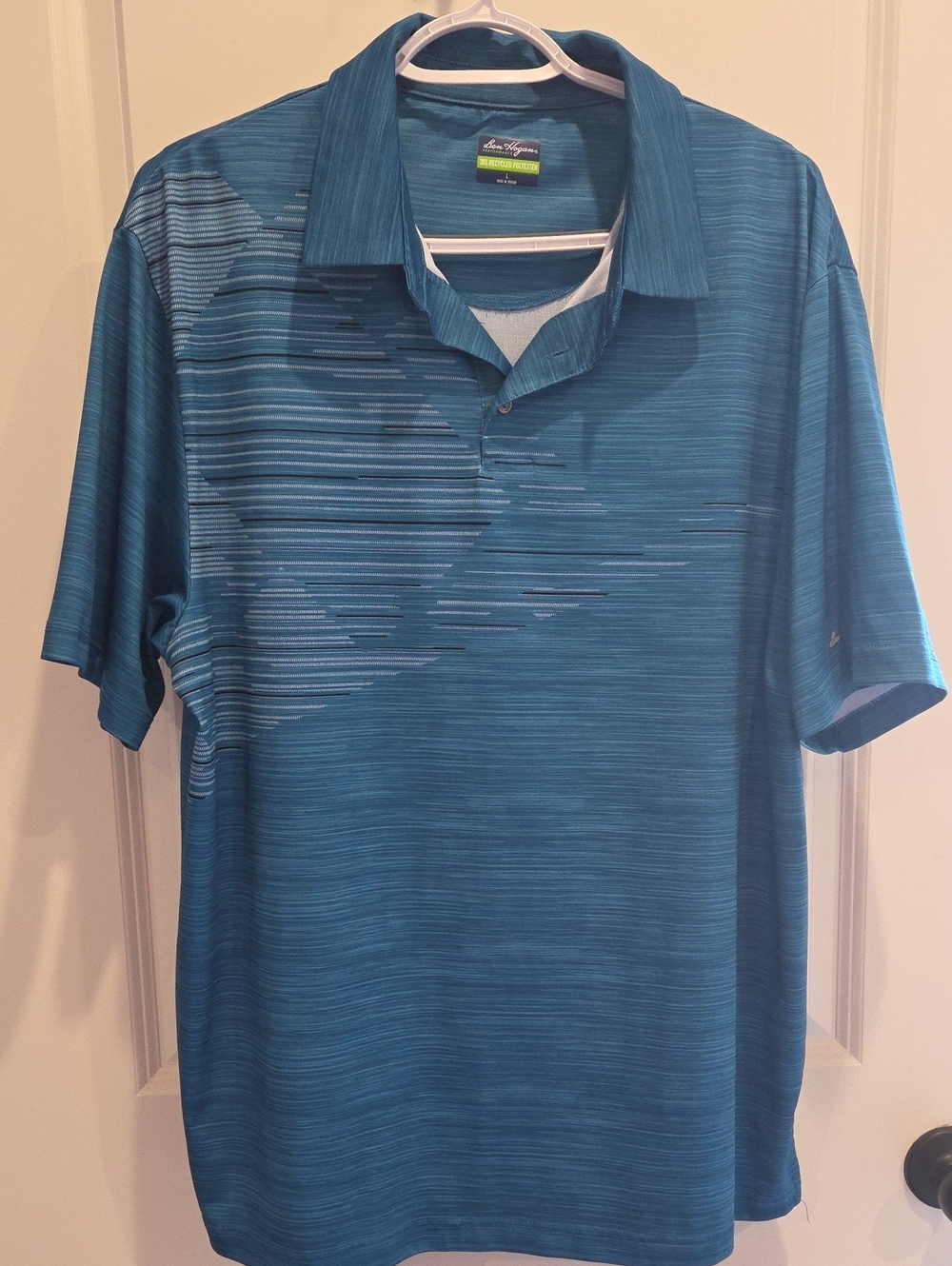 Hogan Teal Blue Men's Short-Sleeve Performance Polo